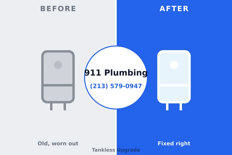 Before and after: plumbing repair Highland, IL